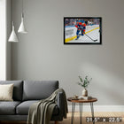 Leon Draisaitl Oilers 2025 Playoffs - Toile encadree - 31" x 22"-Prêt à accrocher - livré entièrement assemblé