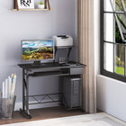 HOMCOM - Bureau d'ordinateur avec plateau clavier - 35,4 po L x 19,7 po l x 39,4 po H - noir-Meuble pratique et gain de place, adapté au bureau, à la maison, à la chambre d’étudiant et plus encore