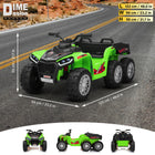 KIDS ON WHEELZ - Tracteur tout-terrain 24 V à 6 roues pour enfants avec télécommande - Vert-Supporte jusqu'à 88,2 lb (40 kg)
