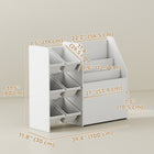 Qaba - Bibliothèque et rangement pour jouets enfants, étagère à 3 niveaux avec 6 bacs - blanc-Sa hauteur de 80 cm et son design ouvert permettent aux enfants d'accéder eux-mêmes aux objets en toute sécurité
