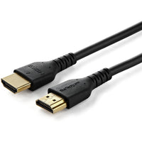 StarTech - Câble HDMI mince de 6 pi (2 m-HDMI 2.0 certifié Premium avec Ethernet : Le câble HDMI prend en charge la visualisation 4K et l’audio immersif, offrant 4K 60Hz (jusqu’à 4096x2160p), une bande passante de 18 Gbps, HDR10, des formats ultra-larges et un son surround 32 canaux incluant Dolby Atmos et TrueHD