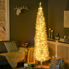 HOMCOM - Arbre de Noël artificiel illuminé 7 pi avec lumières LED blanc chaud-499 branches d'arbre réalistes créent un arbre complet et réaliste 