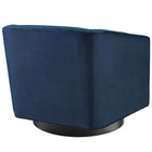 Modway - Twist Salon Accent Performance Velvet Chaise pivotante - Bleu Minuit-Socle pivotant en métal noir