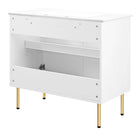 Modway - Chaucer 36" Vanette de salle de bain - Blanc blanc-Assemblée requise