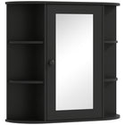 HOMCOM - Armoire à pharmacie murale avec miroir - noir-L’armoire de salle de bain ne prend pas beaucoup de place tout en offrant un grand espace de rangement   