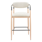 Zuo - Equinox Tabouret de bar - Gris huître/Naturel-Support pour les bras
