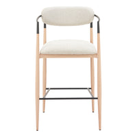 Zuo - Equinox Tabouret de bar - Gris huître/Naturel-Support pour les bras
