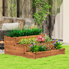 Outsunny jardinière surélevée à 3 niveaux 49 po x 49 po x 22 po pour jardin-Structure en bois massif pour une utilisation durable  
