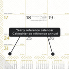 Blueline - 2027 Calendrier sous-main mensuel Collection Or - 12 mois - 22 po x 17 po - Or classique - bilingue-Feuilles reliées en haut, perforées pour un détachement facile