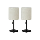 Monarch Specialties - Luminaire - 17 po H Lampe De Table - Port Usb Inclus - Ensemble De 2 - Métal Noir - Abat-Jour Beige-Illuminez votre bureau, votre salon, votre entrée ou votre chambre à coucher avec cet ensemble de 2 lampes d'appoint contemporaines, élégantes et compactes, d'une hauteur de 17 pouces, en finition métal noir, surmontées d'un abat-jour cylindrique en tissu beige