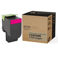 Ecotone - Lexmark C241XM0 Toner remanufacturé - Rendement Élevé - Magenta-Couleur: Magenta