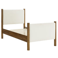 Modway - Maven Taille jumelle Boucle Tapis Lit de plateforme, Noyer plume-Cadre de lit en bois