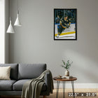 Mario Lemieux 20x29 Penguins Action-V - Toile encadree - 22" x 31"-Prêt à accrocher - livré entièrement assemblé