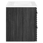 Modway - Render Support mural de 24" Vanette de salle de bain - Blanc charbon-Tiroirs à extension complète