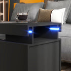 HOMCOM - Table de chevet avec lumières LED - gris ciment-Design élégant et moderne pour compléter toute décoration 