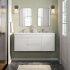 Modway - Render Fixation murale de 48" Vanette de salle de bain - Blanc blanc-MDF et panneau de particules