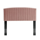 Modway - Rebecca Performance Velvet Tête de lit complète / Queen, Rose poussiéreuse-Rembourrage en mousse dense se fixe en trois positions