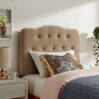 Modway - Annabel Mélange de lin premium Tête de lit jumelée, Amande-Cadre en mélange de bois