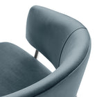 Modway - Nella Rembourré Performance Velvet Chaise à manger Ensemble de 2 - Cadet Blue-10