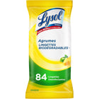 Lysol - Lingettes désinfectantes biodégradables - Agrumes - Paquet de 84-Entièrement biodégradables dans le compost à domicile et municipal.