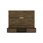 Manhattan Comfort - Centre de divertissement flottant Vernon 62,99 po style mid-century moderne - brun rustique et noir-Centre de théâtre mural de style mid-century modern pour salon et chambre