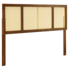 Modway - Delmare Canne Tête de lit complète, Noyer-Tête de lit en bois entier