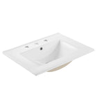 Modway - Maybelle 24" Vanette de salle de bain - Blanc blanc-Tirs métalliques en forme de L