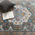 Modway - Success Médaillon vintage floral vieilli Anisah Tapis 4 pi l x 6 pi L - Gris ivoire Jaune Orange-Protégez les planchers contre le passage des piétons / du mobilier
