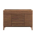 Modway - Render 48" Armoire de lavabo compatible avec un seul lavabo (non inclus) - Noyer-Vanité moderne du milieu du siècle