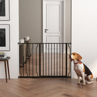 PawHut - Porte pour Chien Extra Large 30" - 45" L avec Système de Verrouillage Double - Noir-Convient aux portes, couloirs et escaliers