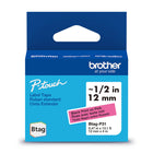 Brother - BTAGP31 Ruban non laminé rose avec texte noir authentique pour étiqueteuse P-touch, 12 mm (L) x 4 m (l)-Faites confiance à Brother pour tous vos projets.Pour tous vos besoins en matière d’étiquetage, faites confiance à Brother, la marque d’étiqueteuses la plus fiable au Canada.