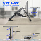 ShoppingAll - Support de moniteur VESA simple avec bras à ressort à gaz entièrement réglable et pince de bureau - Noir-6