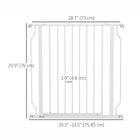 PawHut - Porte pour chien extra large 30"- 34" L avec système de verrouillage double - Blanc-Largeur réglable de 29,5 po à 33,5 po (75-85 cm)