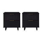 Manhattan Comfort - Table de nuit moderne Granville 18,11" à 2 tiroirs - Noir - Lot de 2-Moderne-contemporain avec une touche de glamour - Table de nuit pour chambre et salon, lot de 2