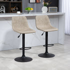HOMCOM - Tabourets de bar pivotants réglables avec dossier - beige - paquet de 2-L'assise et le dossier rembourrés offrent confort et entretien facile 
