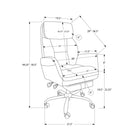 Monarch Specialties - 7274 Chaise de Bureau Ergonomique Aspect Cuir - Gris Foncé-Dépliez le repose-pieds intégré et déverrouillez le levier d'inclinaison pour vous allonger complètement et vous reposer entre deux tâches . les accoudoirs offrent un soutien supplémentaire et améliorent l'ergonomie générale pour une utilisation quotidienne