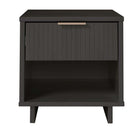 Manhattan Comfort - Table de nuit moderne Granville 1 tiroir 46 cm - gris foncé-Moderne-contemporain avec une touche de glamour - Table de nuit pour chambre et salon