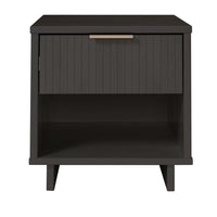 Manhattan Comfort - Table de nuit moderne Granville 1 tiroir 46 cm - gris foncé-Moderne-contemporain avec une touche de glamour - Table de nuit pour chambre et salon