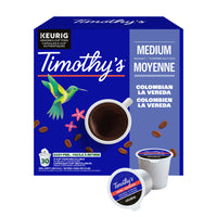 Timothy’s - Capsules K-Cup de café Colombien La Vereda torréfaction moyenne - Paquet de 30-Recyclables : nos dosettes K-Cup sont recyclables dans certains endroits. Il se peut qu’elles ne soient pas recyclables dans votre région.