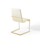 Modway - Pitch Performance Velvet Fauteuil à manger - Ivoire d’or-Capacité de poids de la chaise : 330 lb.