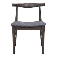 Zuo - Tuzka Chaise de salle à manger - Gris/Espresso - Ensemble de 2-Polyester doux et chaleureux