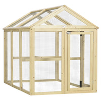 Pawhut - Grand poulailler avec 2 portes et 3 perchoirs pour l’extérieur-L'intérieur spacieux peut accueillir 1 à 3 poules, assurant confort et bien-être 
