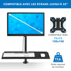 Mount-It! - Support de moniteur réglable, pour écrans jusqu'à 32 pouces, noir-L'œillet convient aux ordinateurs de bureau d'une épaisseur maximale de 3,3 pouces