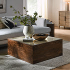 Modway - Truett Square Rotin de bois Table basse - Noyer-Sommet en rotin
