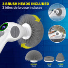 Bell+Howell - Scrubtastic Pro Brosse de douche électrique rotative multifonction rechargeable avec 3 têtes de brosse rotatives-Sans fil & rechargeable: nettoyage sans câble, simple et pratique branchez, rechargez, puis nettoyez rapidement sans être limité par une prise