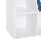 HOMCOM - Bibliothèque à 6 compartiments avec coussin de siège - bleu-Panneau de particules pour la durabilité et la robustesse pendant des années d’utilisation 
