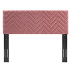 Modway - Mercy Chevron touffé Performance Velvet Tête de lit King/King de Californie, Rose poussiéreuse-Cadre en contreplaqué et MDF