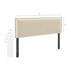 Modway - Camille Mélange de lin rembourré Tête de lit Queen size - Rayures d’avoine-Housse amovible