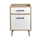 Modway - Maverick 24" Lavabo de l’armoire à vanité de la salle de bain non inclus - Oak White-Pattes en caoutchouc effilées