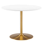 Modway - Amuse 40 po Table à manger, Or Blanc-Table à manger moderne